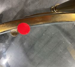 Open Box: Everson Round Glass Coffee Table (41") - Brass