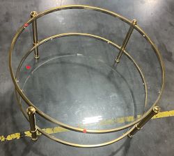 Open Box: Everson Round Glass Coffee Table (41") - Brass