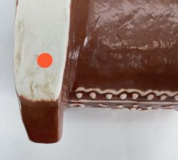 Open Box: Handcrafted Ceramic Gingerbread Reindeer &amp; Sleigh Set - Brown/White