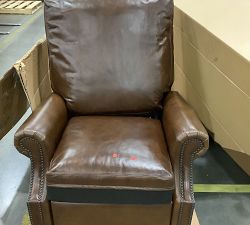 Open Box: James Roll Arm Leather Tall Manual Recliner (41.5") - Legacy Chocolate, Dark Walnut