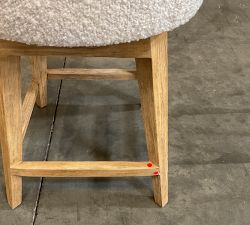 Open Box: Layton Upholstered Swivel Counter Stool (25.5") - Luxe Boucle Ivory, Seadrift