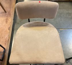 Open Box: Lowen Leather Stool, Counter Height 26" - Nubuck Sand, Bronze