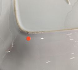 Open Box: Monique Lhuillier Arles Rectangular Handled Stoneware Serving Tray - White