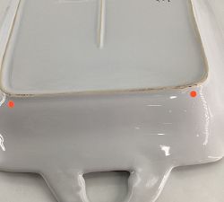 Open Box: Monique Lhuillier Arles Rectangular Handled Stoneware Serving Tray - White