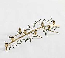 Open Box: Monique Lhuillier Olive Leaf Taper Candle Holder - Brass