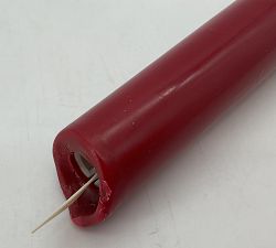 Open Box: Premium Flickering Flameless Wax Taper Candle, 8" - Red