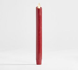 Open Box: Premium Flickering Flameless Wax Taper Candle, 8" - Red