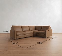 Westwood Slim Arm Leather Reversible Power Reclining Sectional (117")