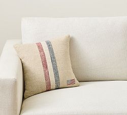 Patriotic Striped Filled Pillow