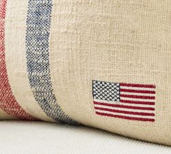 Patriotic Striped Filled Pillow