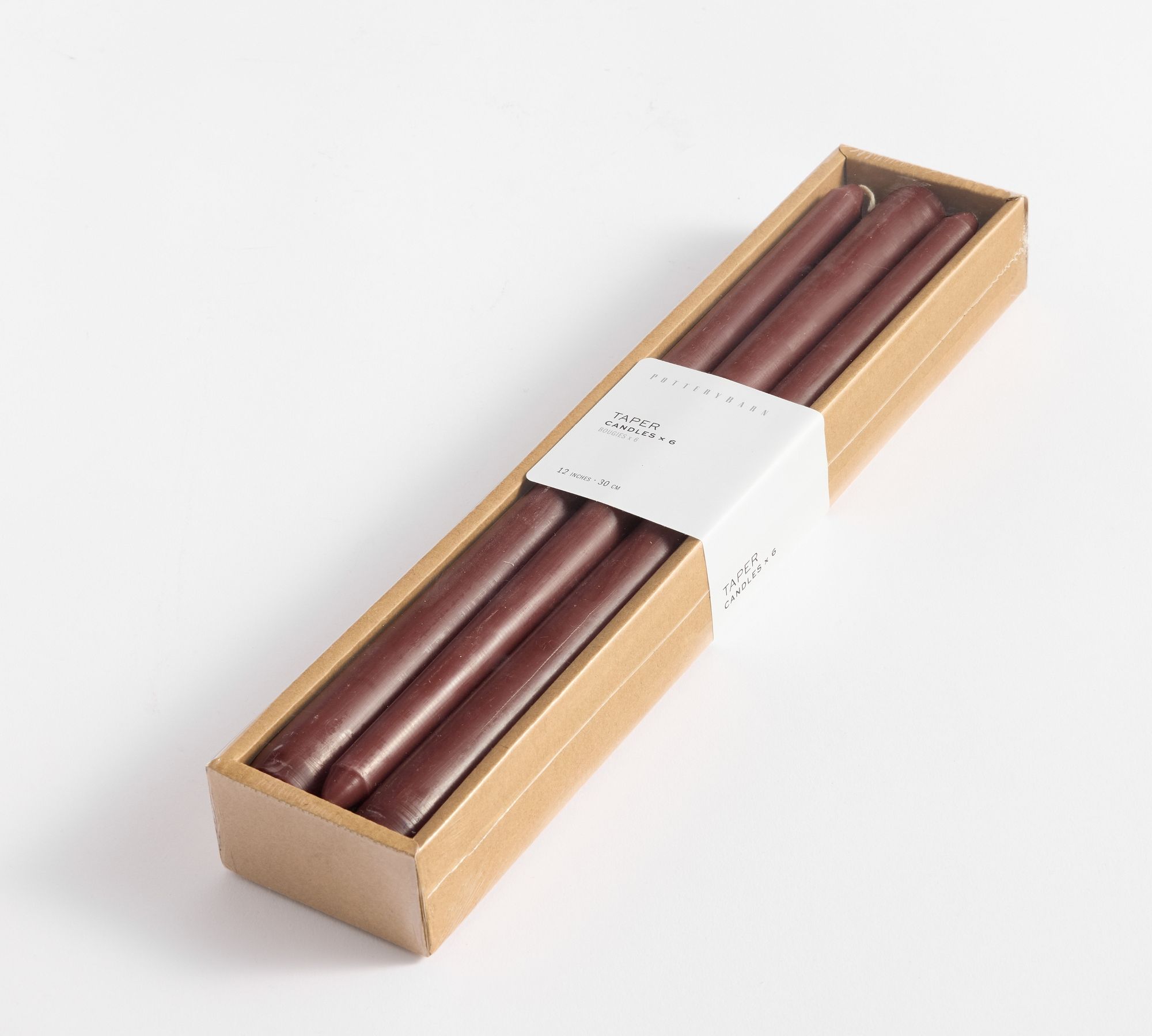 Taper Candles - Set of 6 - Set of 6, Bordeaux