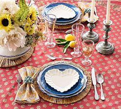 Heirloom Scalloped Heart Stoneware Appetizer Plates - Set of 4