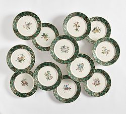 Open Box: 12 Days of Christmas Stoneware Salad Plates, Mixed Set of 12 - Green