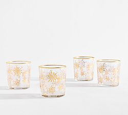 Open Box: Snowflake Decal Cocktail Glasses, Set of 4 - Gold/Clear