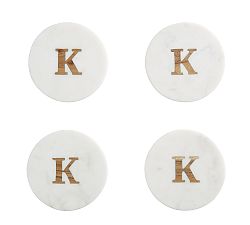 Open Box: Alphabet Marble &amp; Wood Coasters, Set of 4 - K