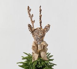 Open Box: Lit Burlap Buck Tree Topper