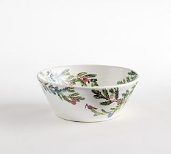Open Box: Christmas in the Country Stoneware Cereal Bowls, Set of 4 - Green/Red