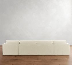 Carmel Slim Arm Slipcovered Double Chaise Sectional (139"&ndash;171")