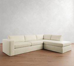 Carmel Wide Arm Slipcovered Return Bumper Sectional (113"&ndash;125")