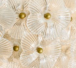 Nicolette Glass Floral Round Flush Mount (15")