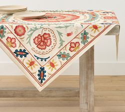 Paige Suzani Embroidered Cotton Table Throw