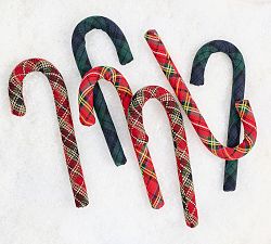 Plaid Candy Canes - Set of 6