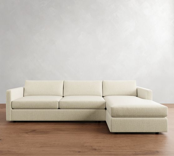 Carmel Slim Arm Chaise Sectional (107"&ndash;129")