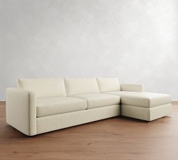 Carmel Slim Arm Chaise Sectional (107"&ndash;129")