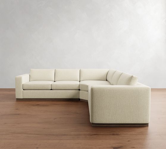 Carmel Wide Arm Wood Base 3-Piece L-Shaped Wedge Sectional (123") by Pottery Barn