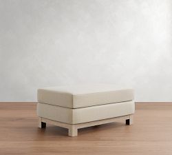 Jake Seadrift Wood Base Ottoman