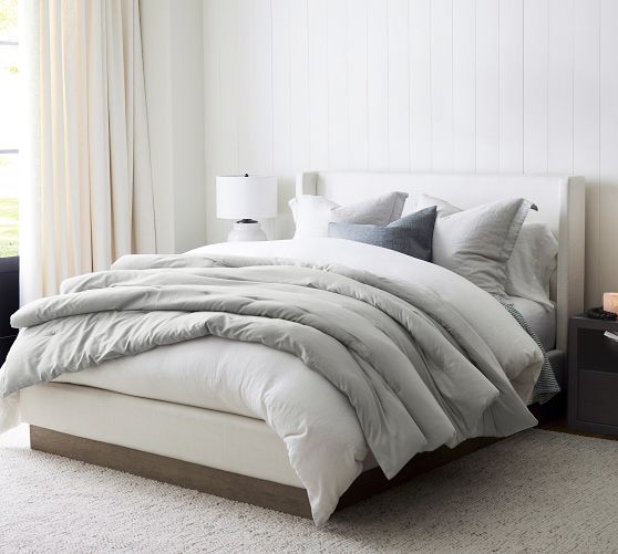 Jake Upholstered Wood Base Platform Bed