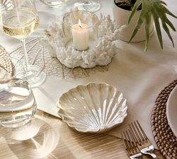 Pearlescent Shell Stoneware Appetizer Plates - Set of 4