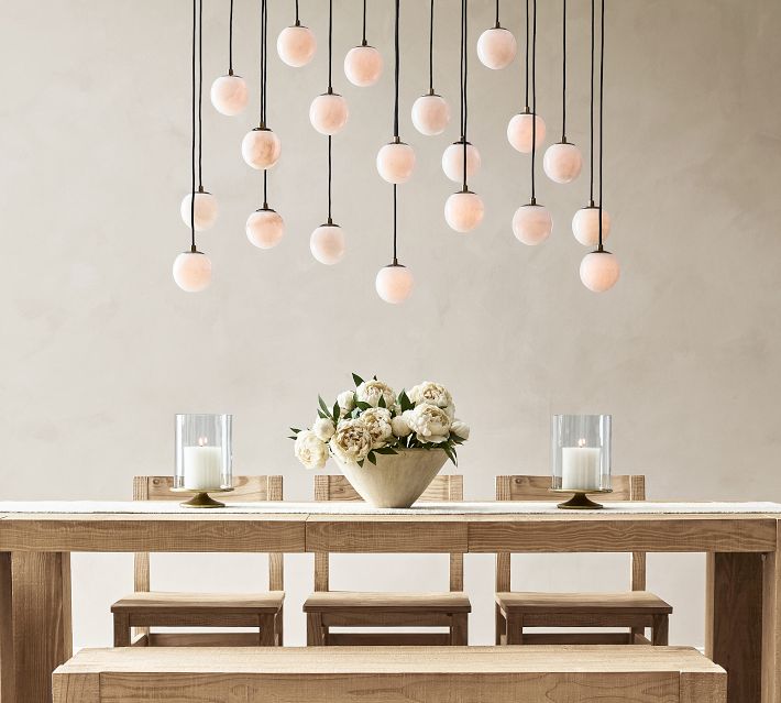 Raina Alabaster Linear Multi Globe Chandelier (46