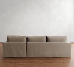 Westwood Square Arm Deep Seat Slipcovered 3-Piece Sectional (122")