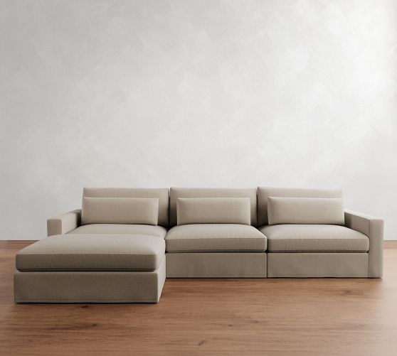 Westwood Square Arm Deep Seat Slipcovered Modular Chaise Sectional (142") by Pottery Barn