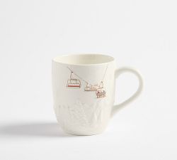 Whistler Chalet Embossed Mugs - Set of 4