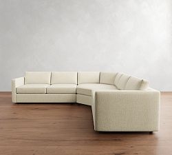 Carmel Slim Arm 3-Piece L-Shaped Wedge Sectional (120"&ndash;126")
