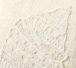 Conch Shell Embroidered Pillow Cover
