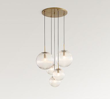 Pottery Barn ガラス/天井照明　① cooper-glass-multi-globe-