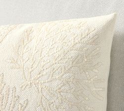 Coral Sparkle Embellished Pillow