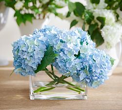 Faux Composed Light Blue Hydrangea Arrangement