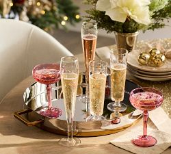 Antique Cut Coupe Glasses - Set of 4