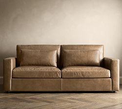 Westwood Square Arm Deep Seat Leather Sofa (77"-102")