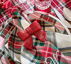 Beaded Bow Napkin Rings - Set of 4