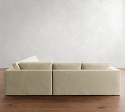 Carmel Wide Arm Slipcovered 3-Piece L-Shaped Wedge Sectional (123"&ndash;129")