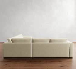 Carmel Wide Arm Wood Base 3-Piece L-Shaped Wedge Sectional (123")