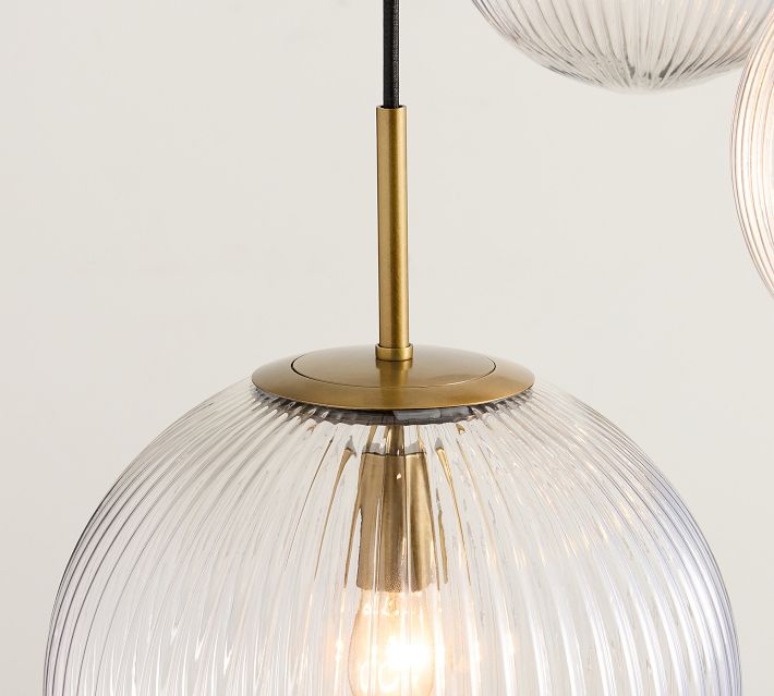 Pottery Barn ガラス/天井照明　① Cooper Glass Multi Globe Pendant (18