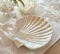 Pearlescent Shell Stoneware Serving Platter