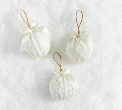 White Fabric Sphere Ornament