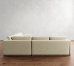 Carmel Slim Arm Wood Base 3-Piece L-Shaped Wedge Sectional (120")